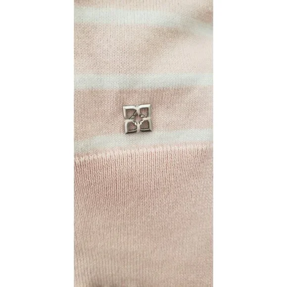NWT BCBG STRIPED PINK IVORY SWEATER PULLOVER LARGE - Picture 4 of 8